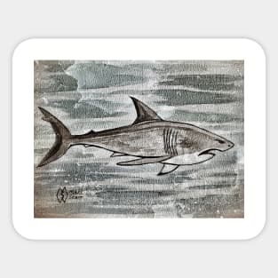 Fierce Shark Grunge Sticker